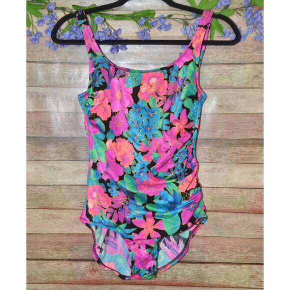 Jantzen Other - Jantzen VTG 80's 90's One Piece Swimsuit Bright Tropical Print SZ 10 Made Canada